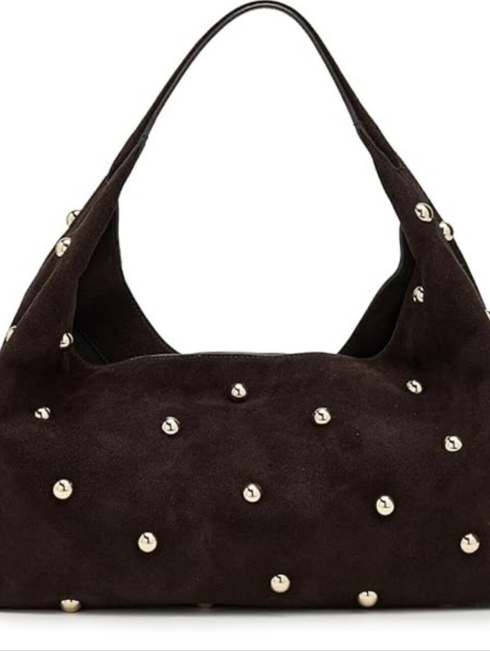 Madewell Dark Carob Studded Suede Shoulder Bag